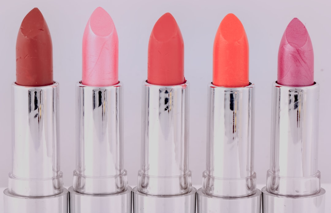 lipsticks, white, silver, background, plastic, red, pink, violet, brown, orange, together, row, abreast, parallel, side by side, side, cosmetics, beauty